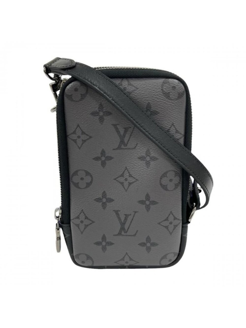 Louis Vuitton Shoulder Bag Monogram Eclipse Double Phone Pouch Card Case